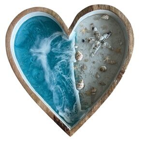 New Heart-Shaped Ocean Resin Art Tray